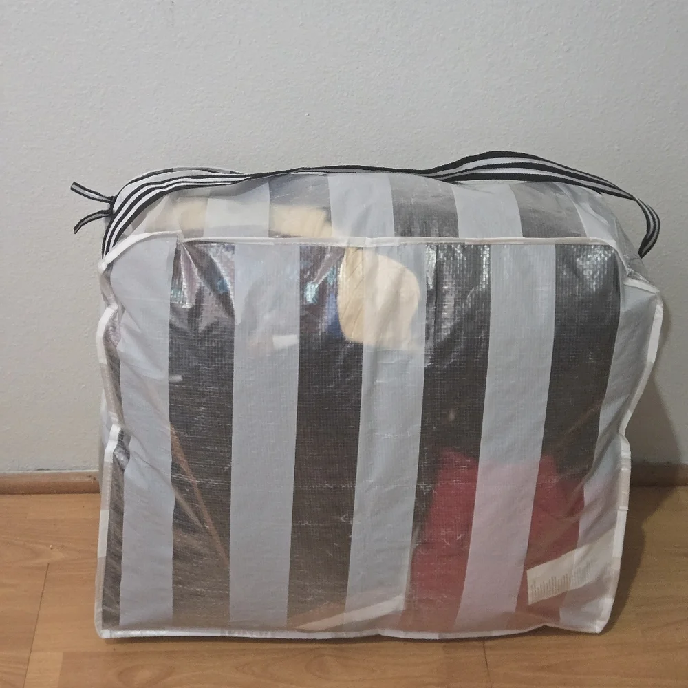 GÖRSNYGG Storage Cases Set of 4 - White with Black Stripes